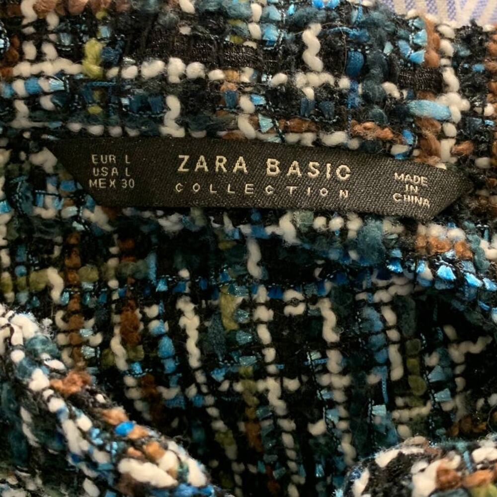 Zara Basic Collection Large Button Down Woven Str… - image 5